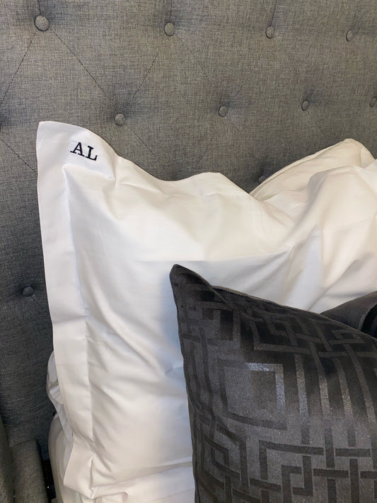 Oxford Embroidered Pillow Case Single