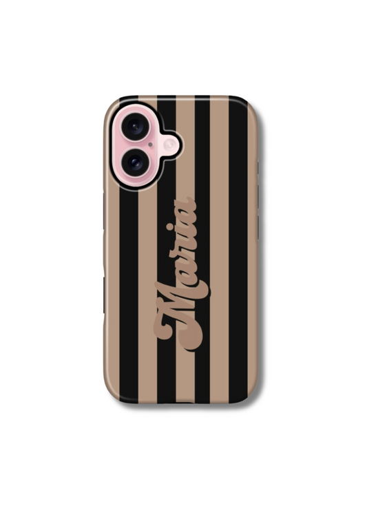 Stripey Phone Case - Tan