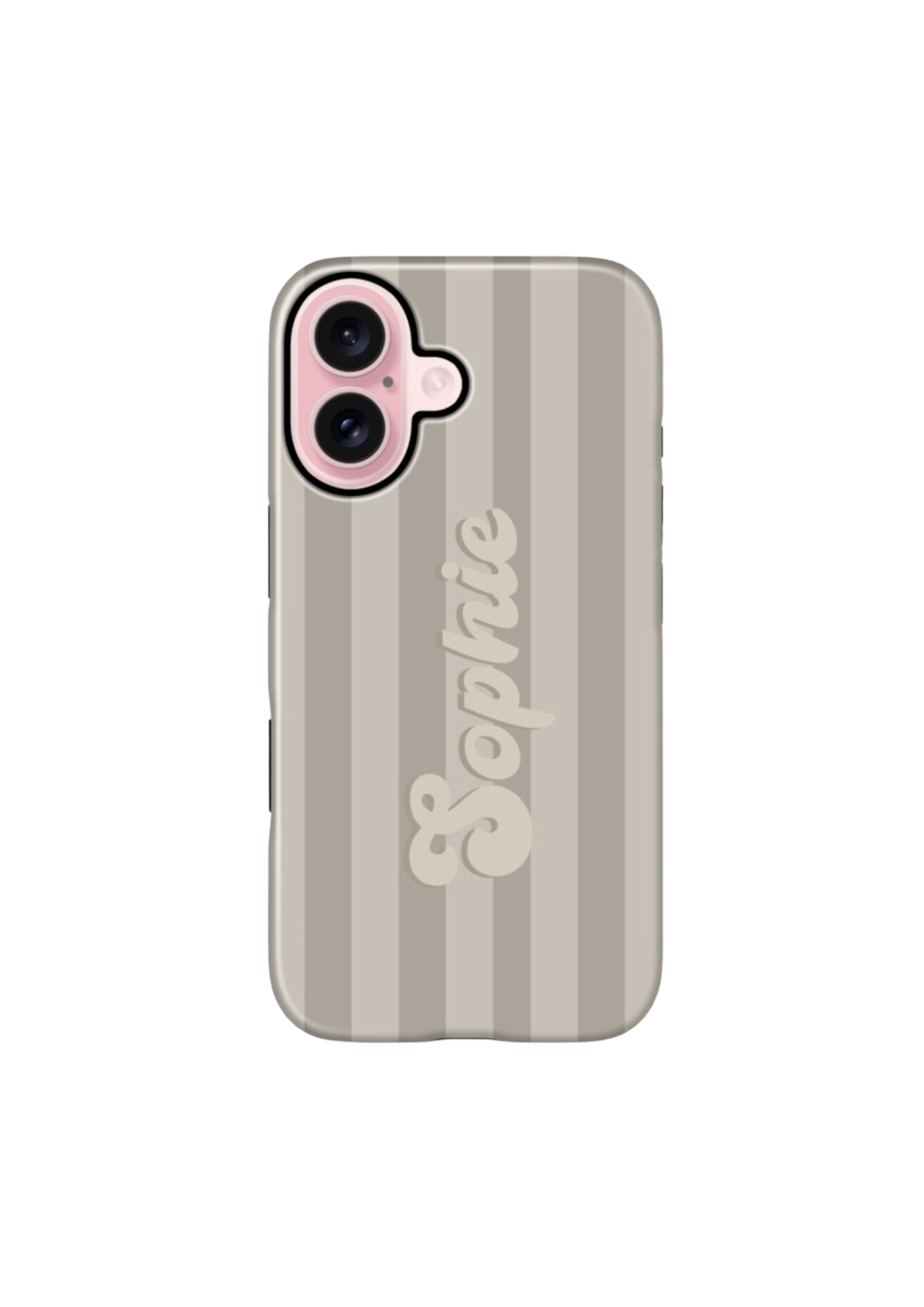 Stripey Phone Case - Taupe