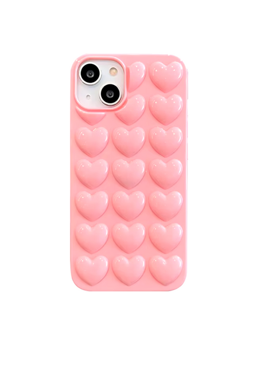 Pink Bubble Heart Phone Case