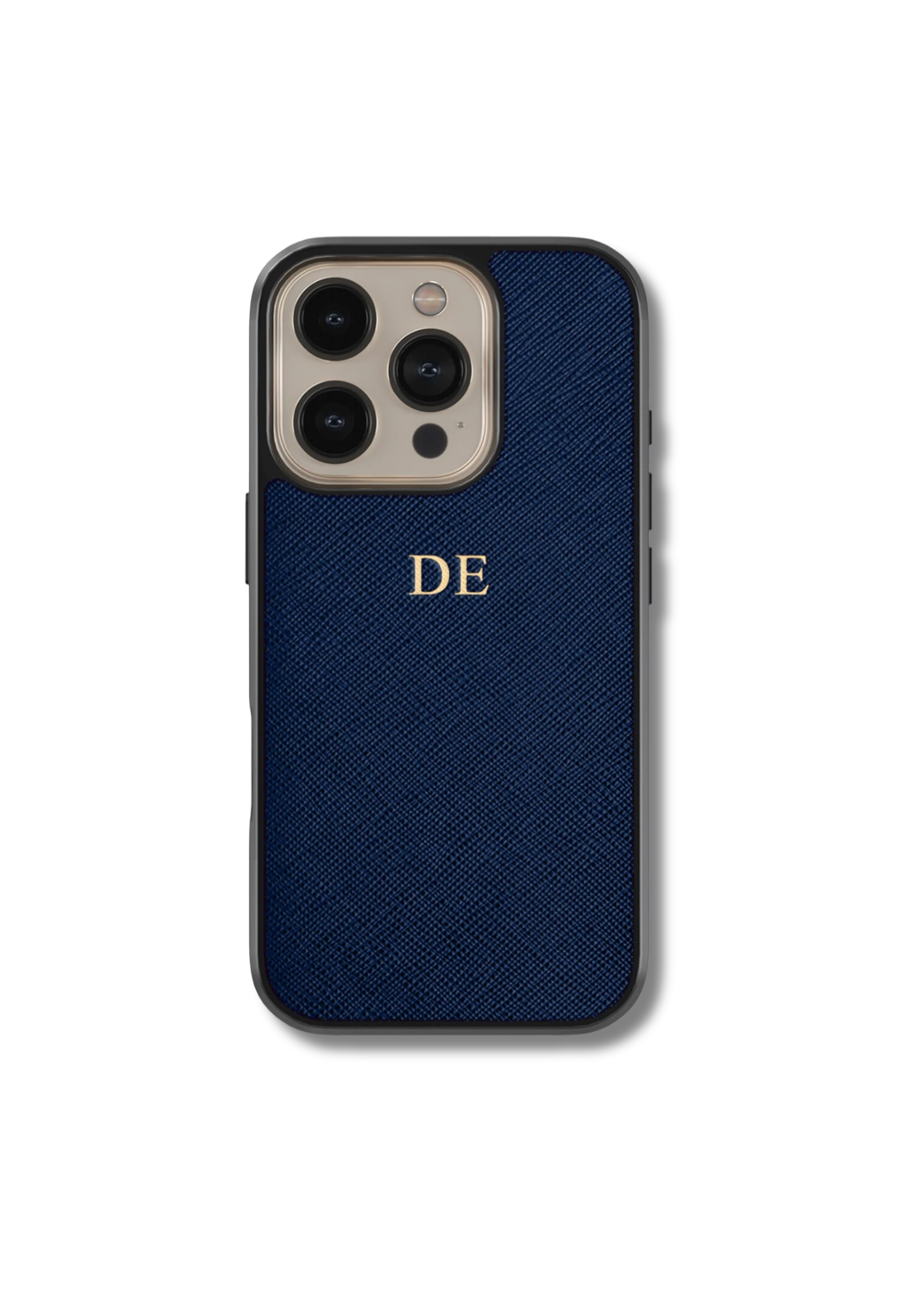 Leather Saffiano Phone Case - Navy