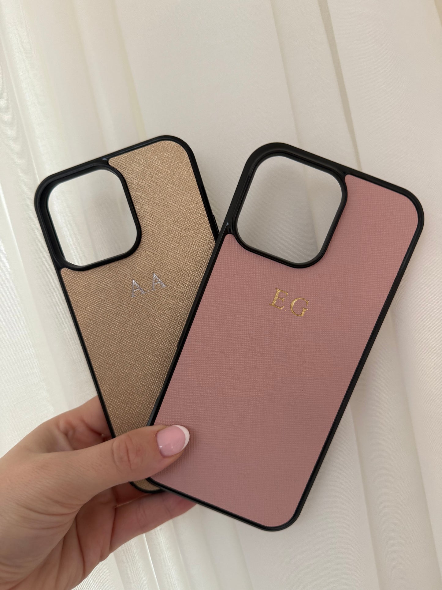 Leather Saffiano Phone Case - Gold