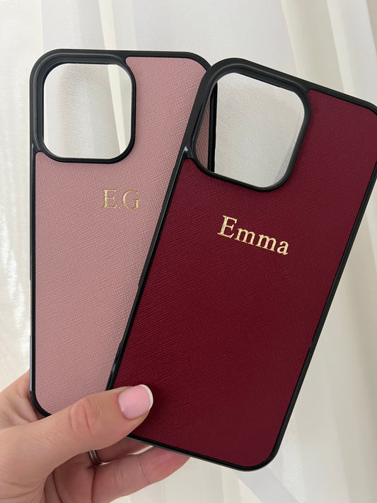 Leather Saffiano Phone Case - Pink