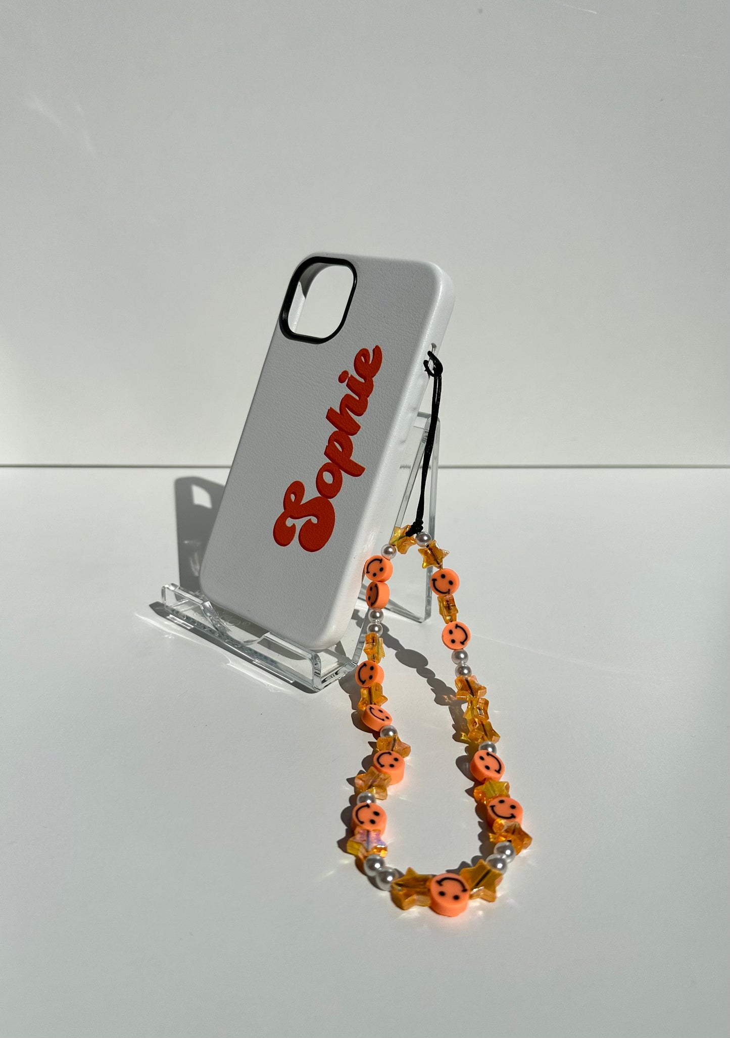 Orange Smiley Phone Charm